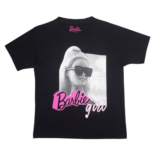 Opiniones de Playera Niña para comprar hoy. 40 Playera Barbie Manga Corta Estampada Negra, Talle 8