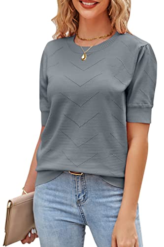 Image of Newshows Women's Sweater Short Sleeve Summer Fall Casual Business Shirts