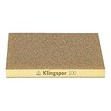 Klingpsor 353262 SW 501 TR Schleifklotz, Schleifschwamm für Farbe, Lack, Spachtel, Holz, Aluminiumoxid, SOFT, 220 Korn, 123mm x 96mm x 12.5mm, 100 Stück
