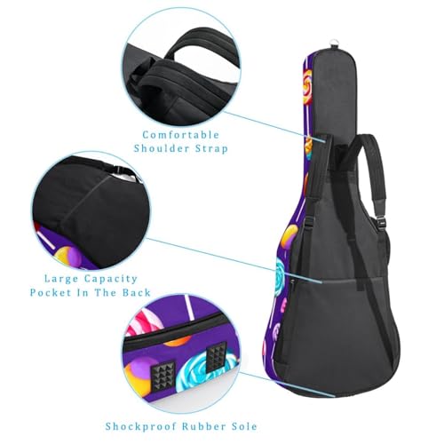 Sac pour guitare matelassé et imperméable avec couche protectrice violette - 3