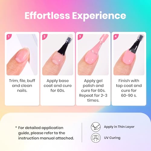 Image of Beetles Gel Nail Polish Set - 25 Colors Pink Red Blue Green Gel with Base & Top Coat Soak Off UV LED Gel Polish Kit for DIY Salon Summer Manicure