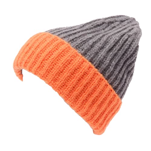 Cuffia donna KONTATTO 4492AG bonnet laine femme gris orange