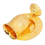 HOODANCOS Copa Kiddush Metálica Dorada para Shabat y Pascua con Platillo Diseño Ligero y Elegante Regalo para Festividades Judías