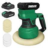 KIMO Cordless Polisher, 20V 7Inch Random Orbital Polisher w/ 6 Variable Speed, 6 Pads, Dual Action Car Buffer Polisher for Car Detailing/ Scratches Removing/ Car Waxing/ Home Appliance