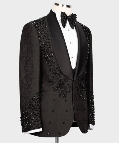Tailored Men's Tuxedo Groom Wear Wedding Luxury Applique Beads Slim One Button Blazer Dress Jacket for Prom Dinner3