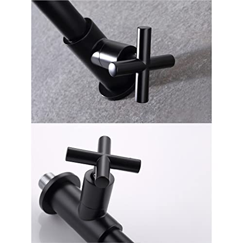 Kitchen Faucet Extended Water Outlet Single Cooling Faucet Wall Mounted Brass Tap,Black #TOP4