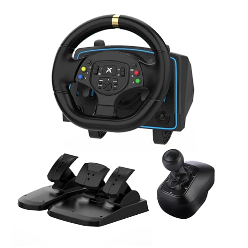 DOYO PC Racing Wheel, 1080 Degree Gaming Steering Wheel with Pedals and Shifter, Race Steering Wheel Simulator for Xbox One, PS4, PC, Xbox Series X/S, PS3, Nintendo Switch, Xbox 360, Android