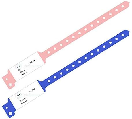 IS IndoSurgicals Patient Identification Band for Mother/Id Band for Hospital Pink and Blue (100)
