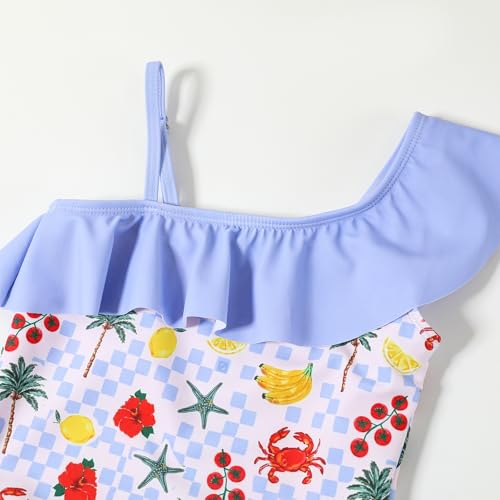 Image of Girls One Piece Swimsuit, Quick Dry Cute Bathing Suit for Kids, Comfortable Swimwear for Beach for 5-12 Years