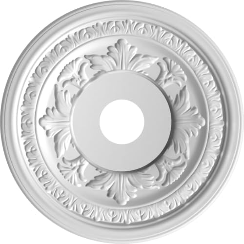 Image of 19 inchOD x 3 1 /2 inchID x 1 inchP Baltimore Thermoformed PVC Ceiling Medallion (Fits Canopies up to 7 3 /4 inch), UltraCover Satin Smokey Beige