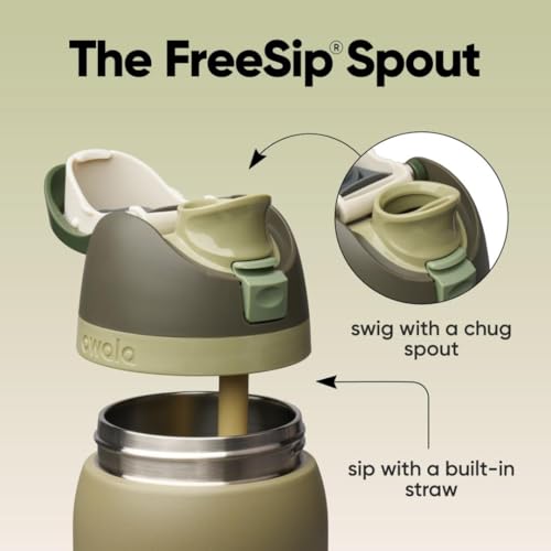 Image of Owala FreeSip Insulated Stainless Steel Water Bottle with Straw, BPA-Free Sports Water Bottle, Great for Travel, 32 Oz, Off Road