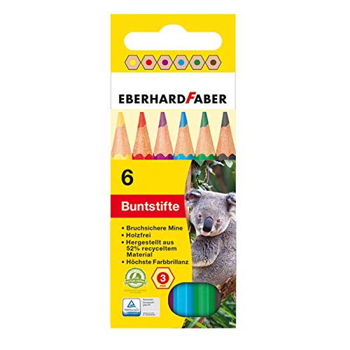 Preisvergleich Produktbild CREATIV DISCOUNT Buntstifte kurz hexagonal, 6er Pack