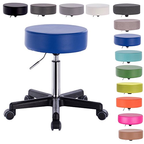 Height-Adjustable Swivel Faux Leather Bar Stool/Salon Stool/Doctor Stool/Medical Stool/Spa Chair/Restaurant Chair/Stool for Kitchen (Blue) | 12 Months Warranty by Deal Dhamaal