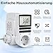 Zeitschaltuhr Steckdose, 24Std-Wochen Zeitschaltuhr Digital, LCD Stecker Timer Steckdose Schaltuhr mit 16 Timer-Programme, Countdown Zeitschalter Wochenzeitschaltuhr mit Einbruchschutz für Innen