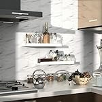 Love-KANKEI Floating Shelves Wall Mounted Set of 2, 17 Inch Rustic Wood Wall Shelves for Storage, Bedroom Living Room Bathroom Kitchen Office and More White - Image 4
