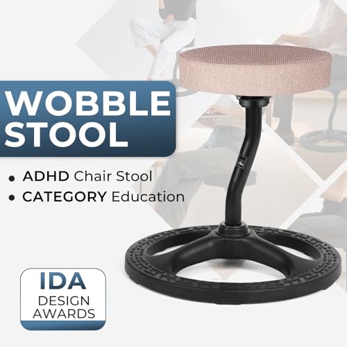 Image of ADHD Chair for Kids, Yoga Chairs for Adults, Wobble Stool Active Flexible Seating Desk Chair with Non-Slip Base and Washable Seat Cover for Stability, Balance, Yoga, Office, School, Classroom