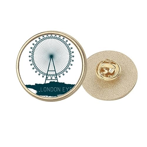 Broche London Eye en métal doré fin M au design rond et finitions soignées