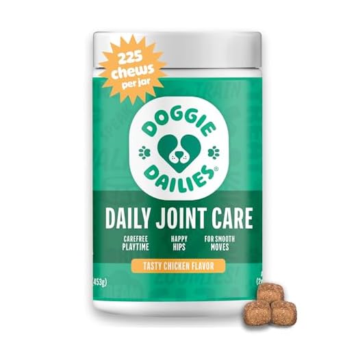 Doggie Dailies Glucosamine for Dogs, 225 Soft Chews, Advanced Hip and Joint Supplement for Dogs with Glucosamine, Chondroitin, MSM, Hyaluronic Acid and CoQ10, Premium Dog Glucosamine (Chicken)
