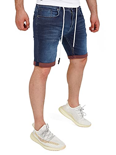 BOLF Herren Bermudas Aus Denim – Klassische Kurzhose In Slim Fit, Mit Motiv
