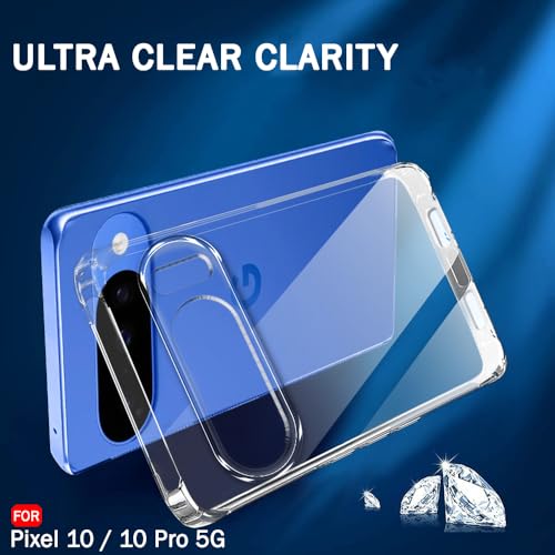 Image of TheGiftKart Back Cover Soft Case for Google Pixel 10 /10 Pro | Best Camera Protection | Inbuilt Dust Plugs & Anti-Slip Grip | Ultra Clear Slim Case Cover for Pixel 10 /10 Pro (Silicone, Transparent)