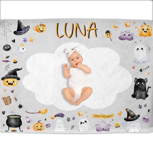 Image of OLIVE OLIVIA Personalized Monthly Baby Milestone Blanket,50 inchx60 inch | Baby Months Blanket, Perfect Custom Newborn Gifts With Star Frame