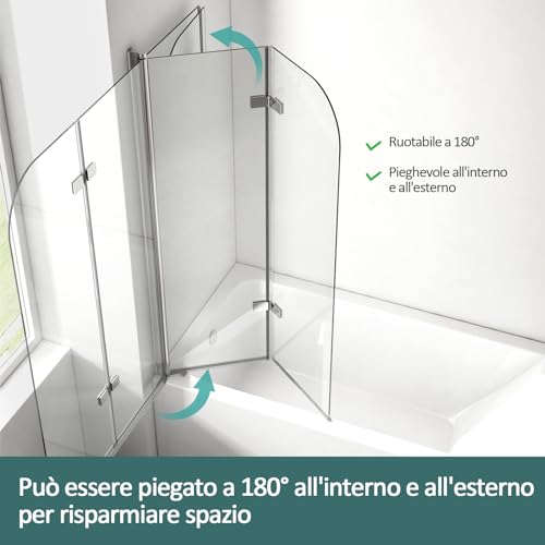 EMKE Schermo per Vasca, 110x140 cm, Schermo per