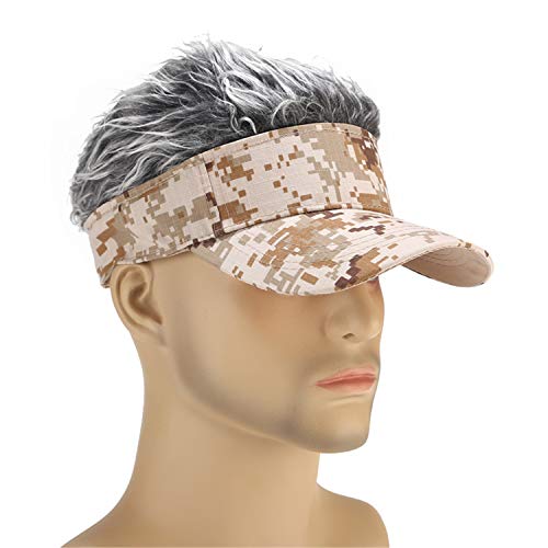 Quroxo Sun Visor Cap, Novelty Hair Visor Sun Cap Wig Adjustable Baseball Cap Funny Golf Hats For Men Women thumb #3
