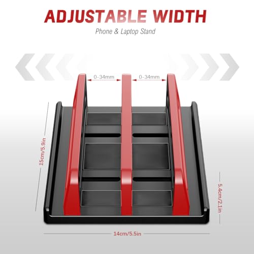 Image of ZORBES Adjustable Size Vertical Laptop Stand Slot for Desk Foldable,Ventilated Riser for Gaming,DJ & Office Use Safe & Practical Support Apple Other Laptops