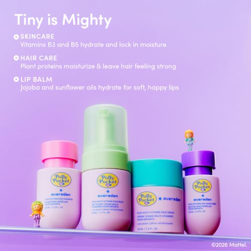 Image of Evereden x Polly Pocket Travel Size Kids Skincare & Haircare Set + Lip Balm