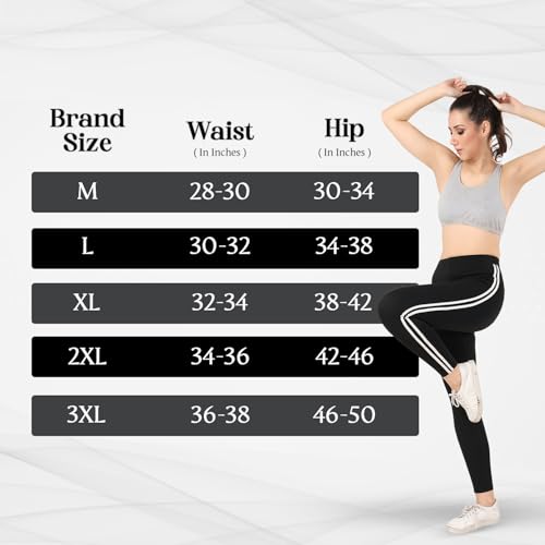 Image of TRASA Women's and Girls Skinny Fit Gym High Waist, Workout Trackpants 4 Way Stretch Yoga Pants, Available Sizes:- S,M,L,XL,2XL,3XL