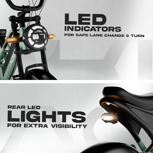 Image of Aoki Street Mamba Electric Bicycle | 48V 250W Motor | 105km Range | 15.8Ah Removable Battery | Dual Suspension | Colour LCD | NFC Smart Unlock | Vapor Green