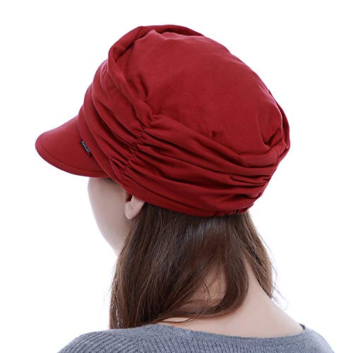 Fashion Hat Cap With Brim Visor For Woman Ladies, Best For Daily Use(Red) #TOP5