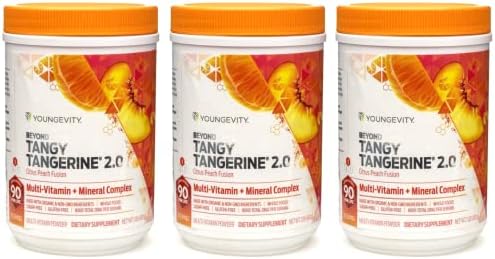 Youngevity Beyond Tangy Tangerine 2.0 Citrus Peach Fusion Multi-Vitamin & Mineral Complex - Made with Natural & Whole Foods | 8,000 ORAC