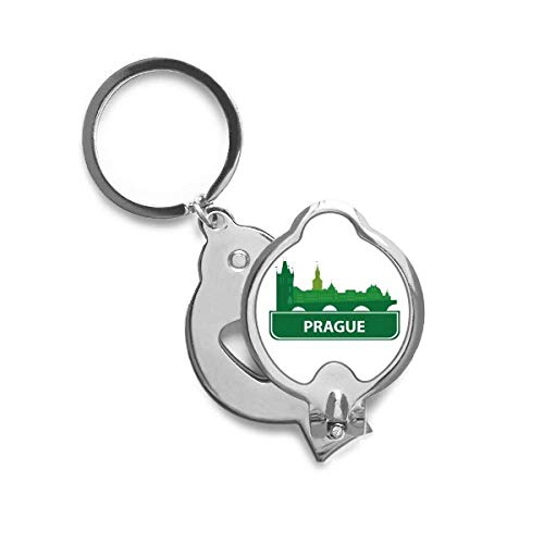 Coupe-ongles Prague motif touristique vert accessoire manucure de poche