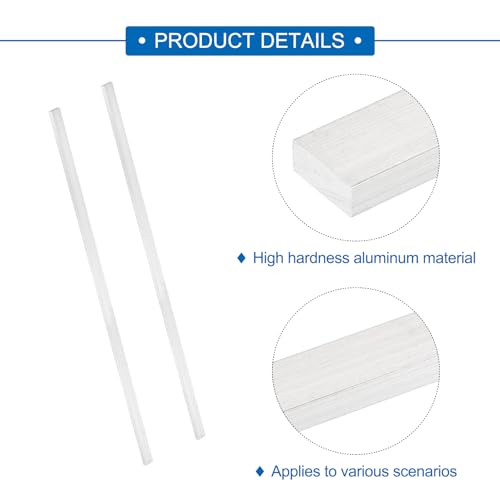 Image of MECCANIXITY 6 Pcs Square Aluminum Flat Bar, 15 /64 inch (6mm) Thick x 15 /32 inch (12mm) Width x 16 inch (406.4mm) Long 6061 Aluminum Flat Plate Solid New Mill Stock Silver for Industrial Building