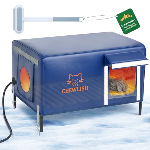 Outdoor Heated Cat House for Outside Cats Winter
