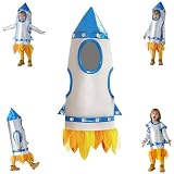 Disfraz Astronauta Niños, Disfraz De Cohete Infantil De Piloto para Halloween Carnaval Nave Espacial Traje De Vestir para Niños Y Niñas Espectáculo Cosplay Ropa Carnavales Representaciones Teatrales