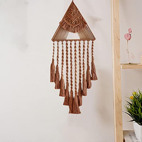 Baoblaze Apanhador de para suspensão de parede macramé, apanhador de à mão para o quarto, tapeçaria