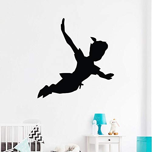 QIEGAO Flying Peter Pan Silueta Pegatinas de Pared de Vinilo para habitación...