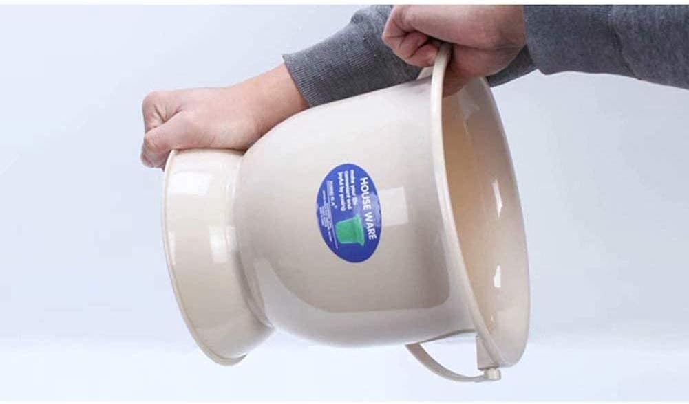 Bed pan, Urinals Spittoon Chamberpot Plastics Bedpan, Urinal Women Urinal Basin,Female Urine Buckets Adults with Lids Urine Pots,Chamber Pot with Lid(Khaki)