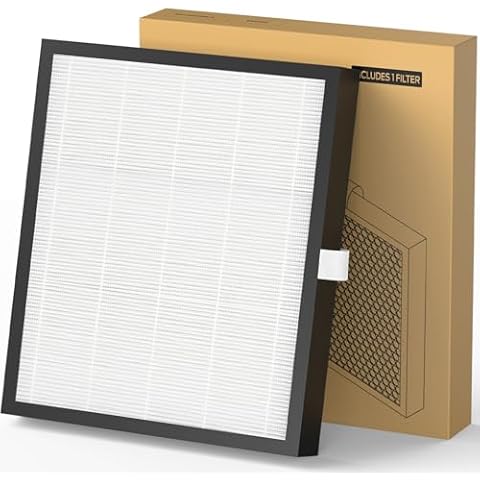 MOOKA KJ217 Air Purifier Filter, 3-in-1 True HEPA Filter, High-Efficiency Activated Carbon Air Filter for Smoke, Odor, Dander, Pollen Cover