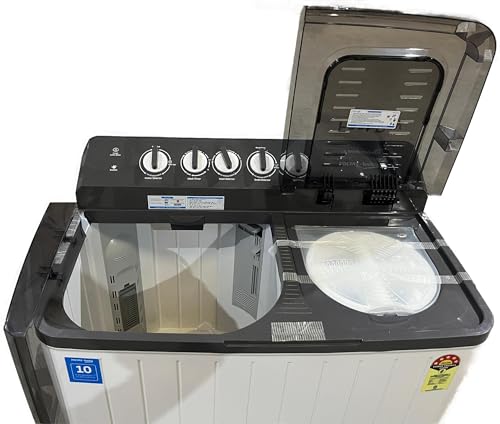 Image of Voltas Beko, A Tata Product 10 Kg 5 Star Semi-Automatic Top Load Washing Machine (WTT100UPA /GRSSWH5PTDA, Grey, Special pulsator and Double waterfall Technology)