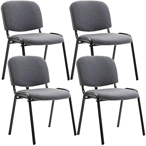 CLP 4er Set Besucherstuhl Ken Stoff I Stapelstuhl Cover