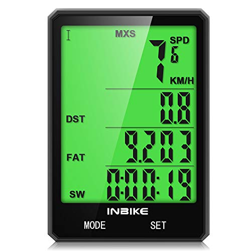 Bike Computer Wireless Bicycle Speedometer IPX6 Waterproof Bike Odometer Speedometer with Large Backlight