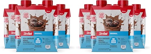 SlimFast Meal Replacement Shake, Original Rich Chocolate Royale, No Added Sugar, Meal Replacement...
