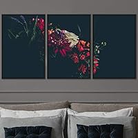 3 Piece Framed Canvas Wall Art Assorted Blossoms Canvas Prints Home Artwork Decoration for Living Room,Bedroom - 16