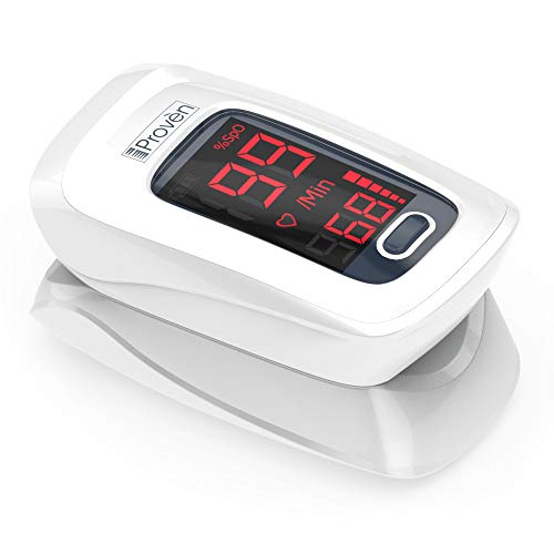Oxygen Saturation Monitor - Fingertip Pulse Oximeter - Monitor Your Heart Rate and O2 Level - iprovèn OXI-27 White - Clinically Accurate