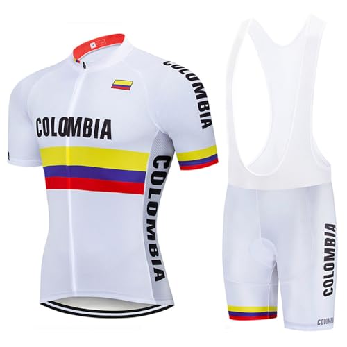 KINTPP Conjunto de Ropa Ciclismo Hombre Verano Maillot Ciclismo Manga Corta y Pantalones Corta con Gel Acolchado para MTB Bicicleta Equipacion Ciclismo