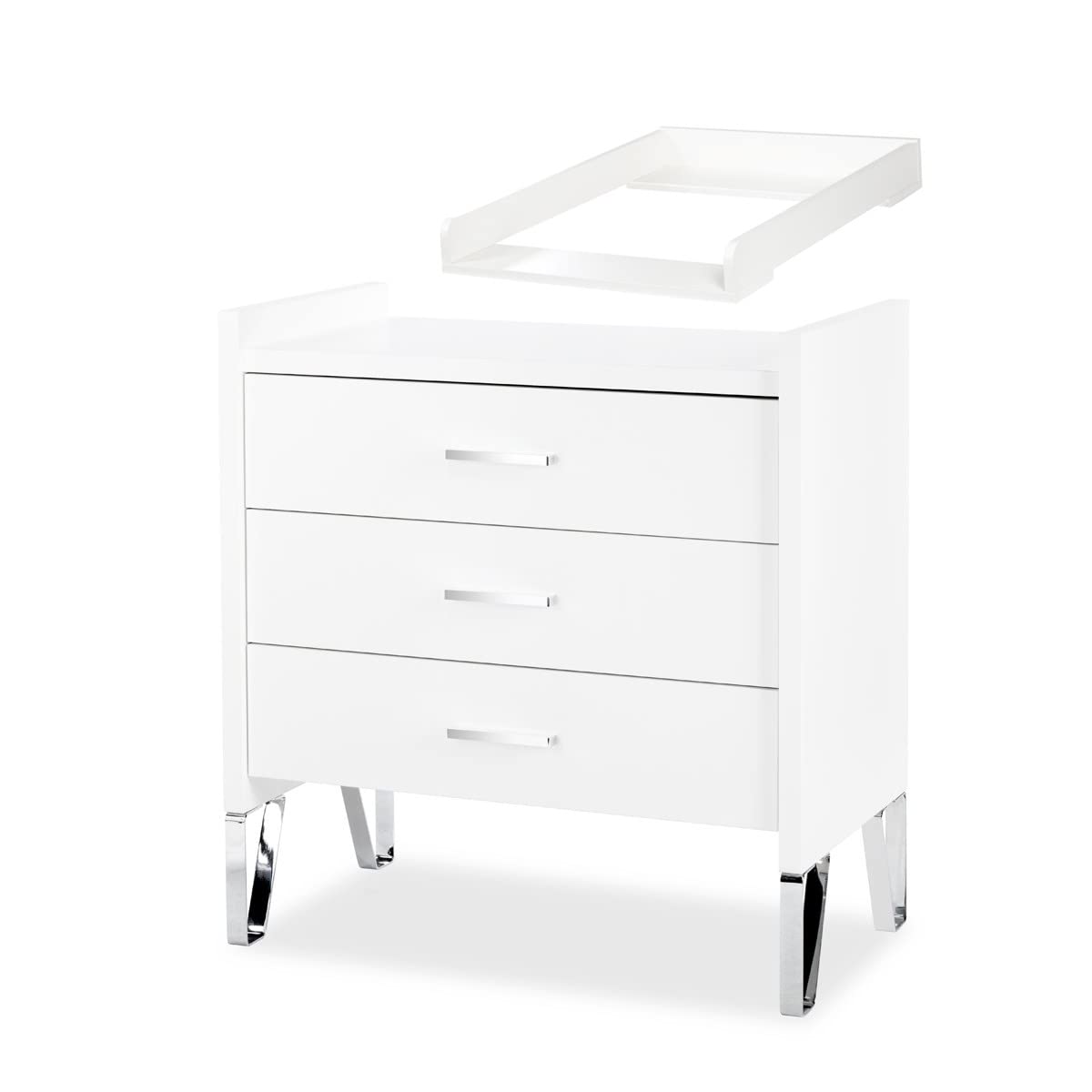 Mon Mobilier Design Blanka Chambre bébé lit évolutif et Commode avec Plan à Langer 120X60 Blanc