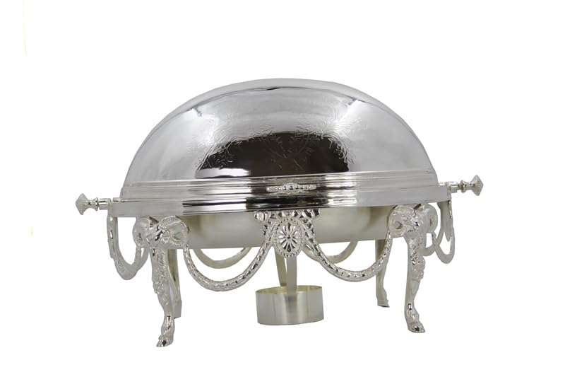 Royal Family Portavivande elegante con scaldino, Finitura Argento (54x40,5x35)
